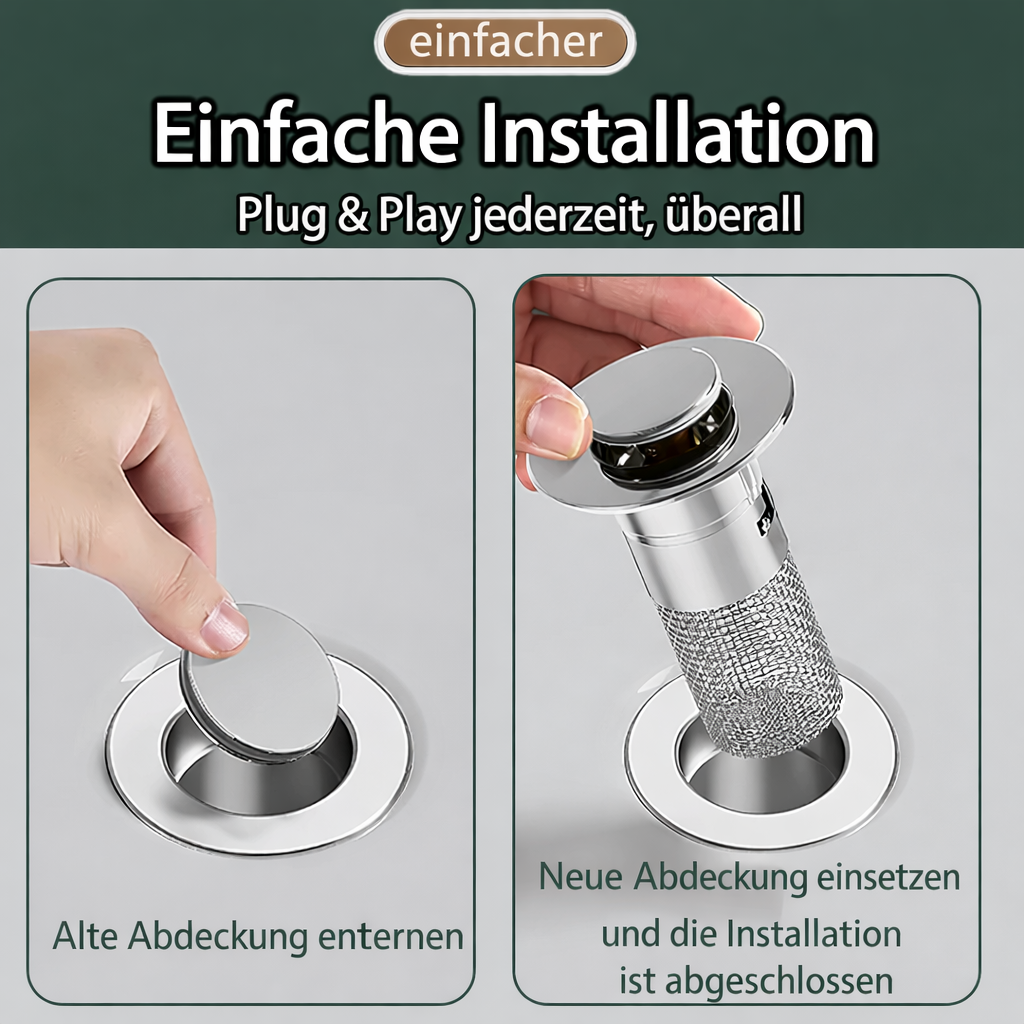 Sink Drain Plug | Stainless Steel Clog-Resistant Filter | FilterPro