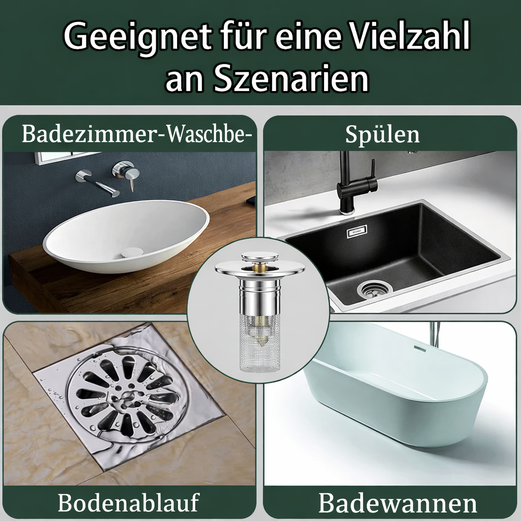 Sink Drain Plug | Stainless Steel Clog-Resistant Filter | FilterPro