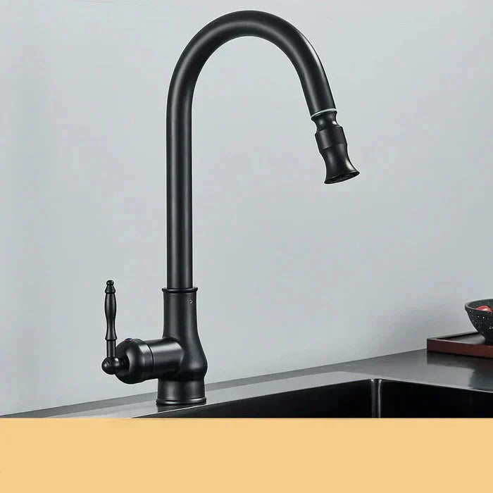 Vintage Brass Kitchen Faucet | Rotating Spout | Single Lever Control | BrassArc